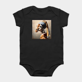 Wildlife Conservation - Pearl Earring Giraffee Meme Baby Bodysuit